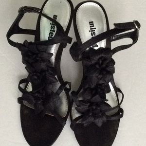 High heel black shoes